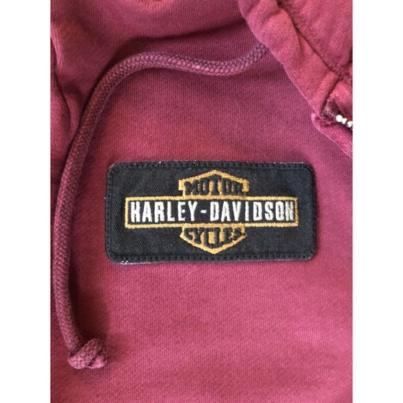 Harley Davidson Women's Zip Up Hoodie Burgandy Wine Size Medium - Picture 4 of 11